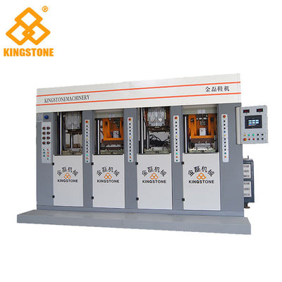 Las sandalias de cuero calzan la única máquina de fabricación, máquina bicolor estática del moldeo a presión del outsole de TPU/TR