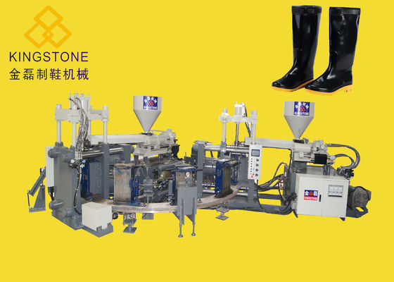 Máquina del moldeo a presión del doble de 2 colores para las botas plásticas de los zapatos