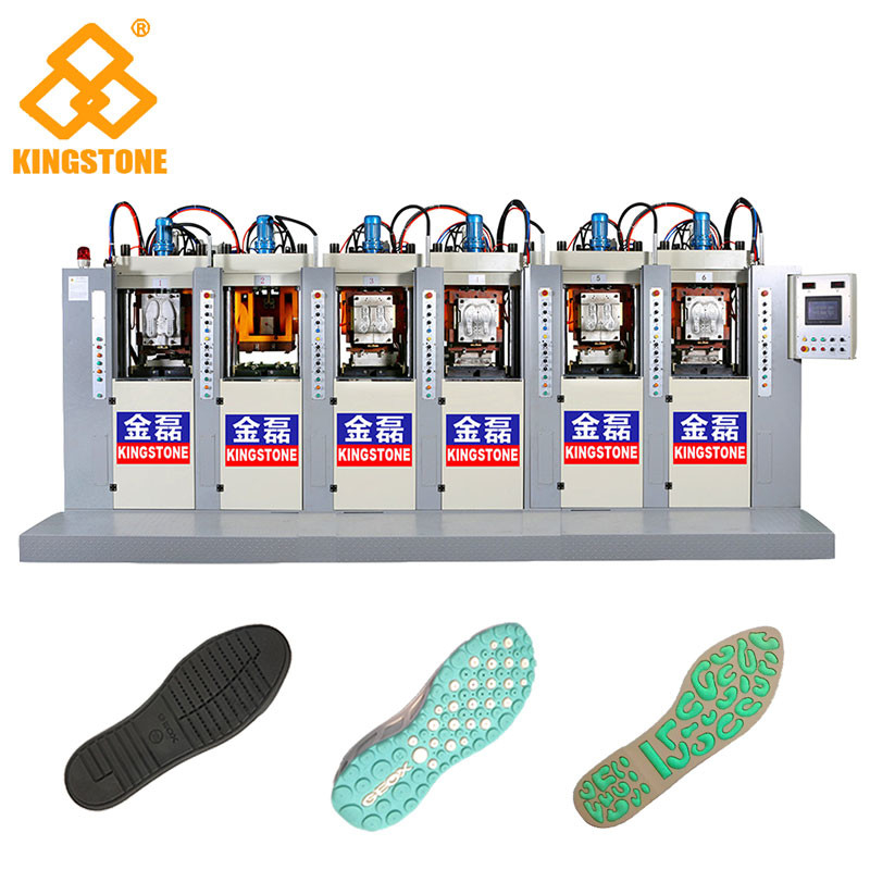 Máquina de fabricación del zapato del PVC de TPU TR única 6 estaciones con P.I.D. Sistema de control