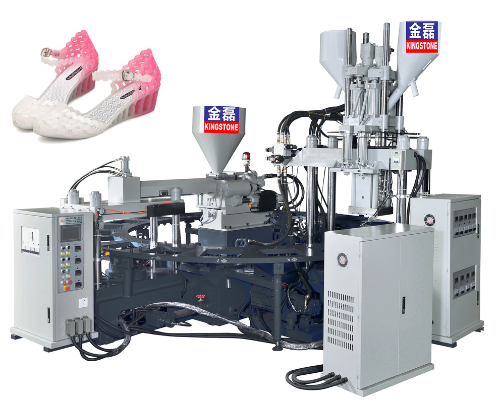 Zapatos plásticos tricolores de TPR que hacen la máquina con control de presión proporcional doble